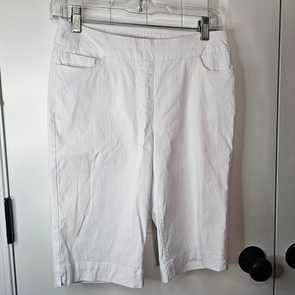 SlimSation White Denim Tummy Control Shorts SZ 4
